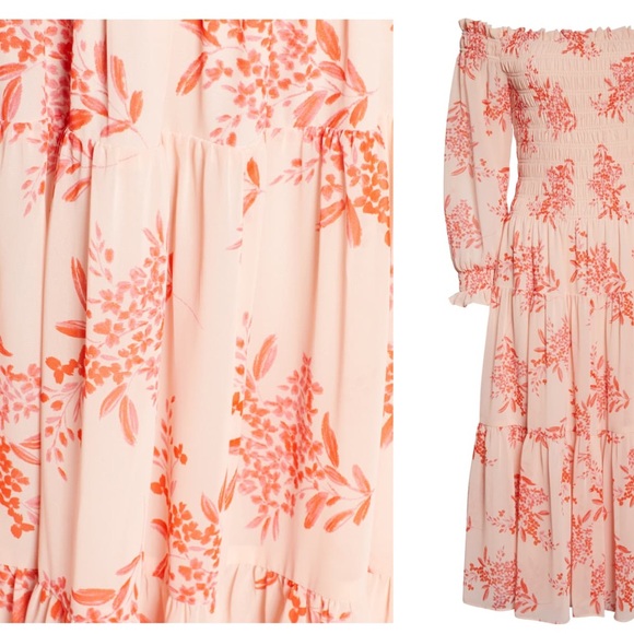 Eliza J Off the Shoulder Chiffon Midi Dress - Picture 5 of 8